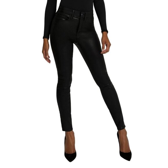 Good American Good Legs Coated Ankle Skinny Jeans